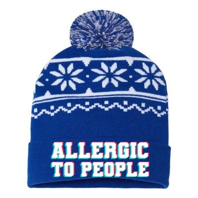 Allergic To People Allergy Allergic Rhinitis Gift USA-Made Snowflake Beanie