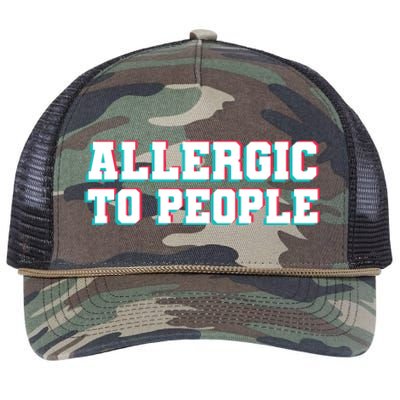 Allergic To People Allergy Allergic Rhinitis Gift Retro Rope Trucker Hat Cap