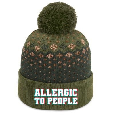 Allergic To People Allergy Allergic Rhinitis Gift The Baniff Cuffed Pom Beanie