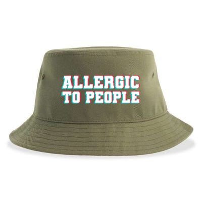 Allergic To People Allergy Allergic Rhinitis Gift Sustainable Bucket Hat