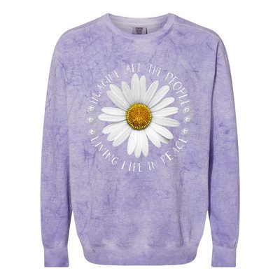 All The People Imagine Living Life In Peace Colorblast Crewneck Sweatshirt