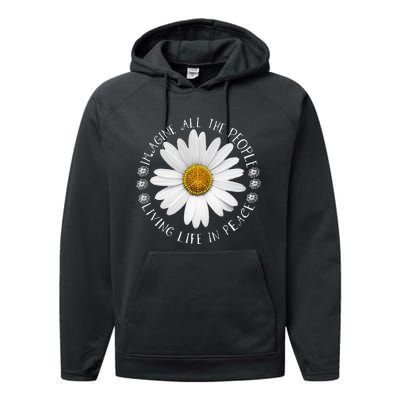 All The People Imagine Living Life In Peace Performance Fleece Hoodie