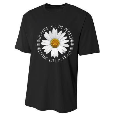 All The People Imagine Living Life In Peace Performance Sprint T-Shirt