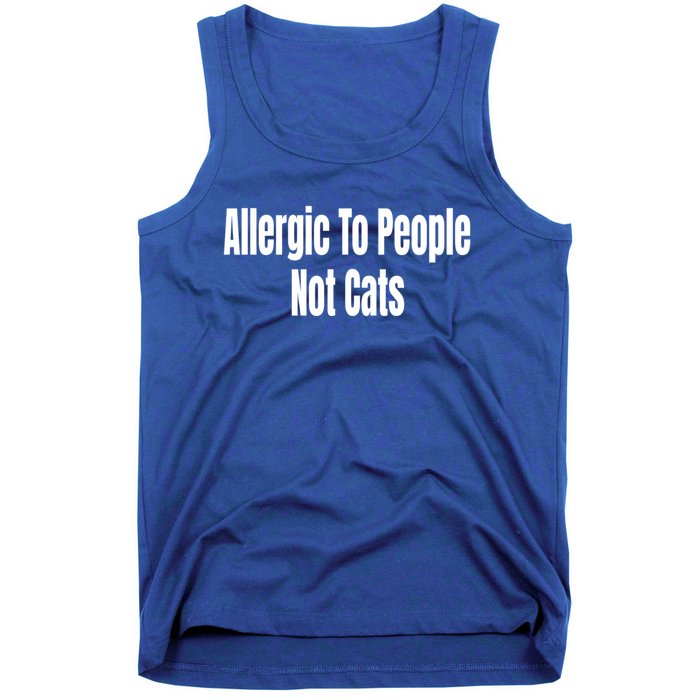 Allergic To People Not Cats Funny Cat Gift Tank Top