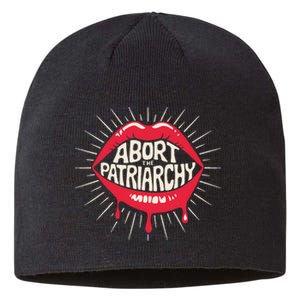 Abort The Patriarchy Female Empowerment Red Lips Sustainable Beanie