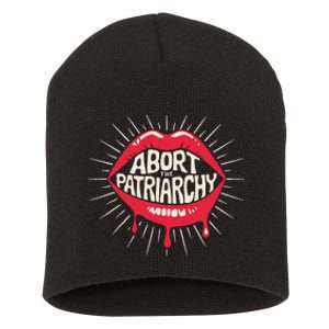 Abort The Patriarchy Female Empowerment Red Lips Short Acrylic Beanie