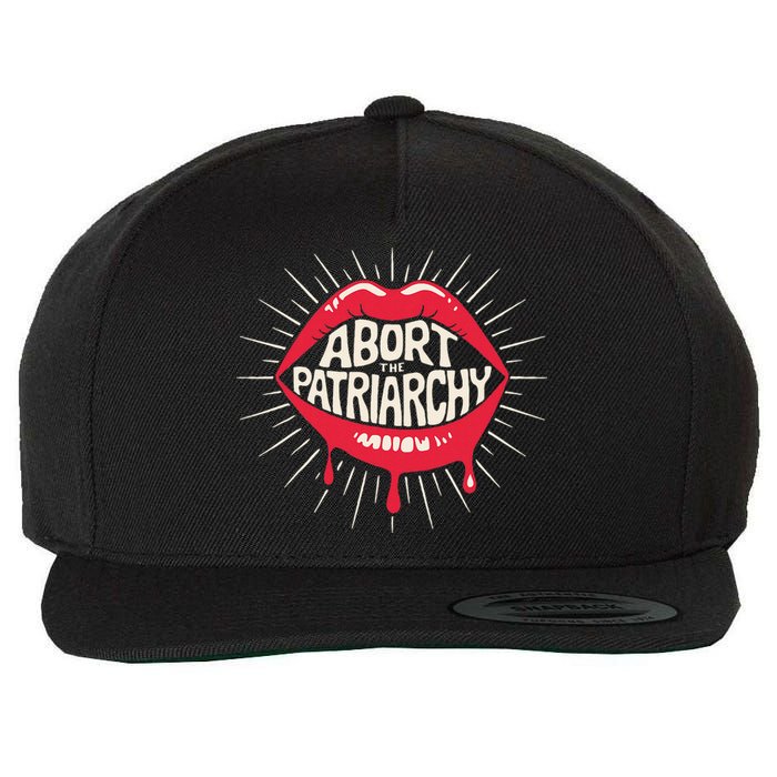 Abort The Patriarchy Female Empowerment Red Lips Wool Snapback Cap