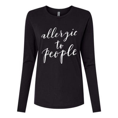 Allergic To People Funny Gift Funny Introvert Sarcastic Womens Cotton Relaxed Long Sleeve T-Shirt