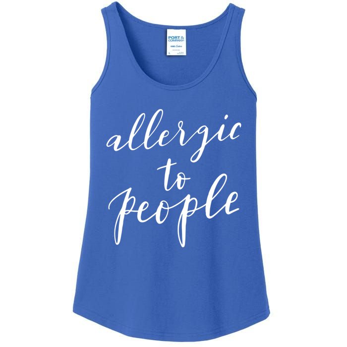 Allergic To People Funny Gift Funny Introvert Sarcastic Ladies Essential Tank