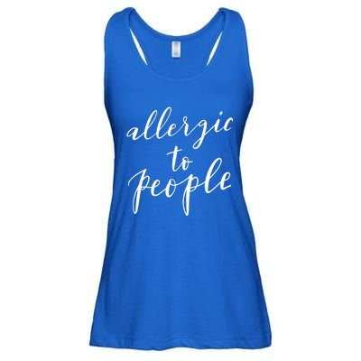 Allergic To People Funny Gift Funny Introvert Sarcastic Ladies Essential Flowy Tank