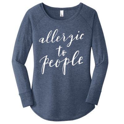 Allergic To People Funny Gift Funny Introvert Sarcastic Women's Perfect Tri Tunic Long Sleeve Shirt