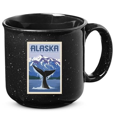 Alaska Travel Poster 15oz Campfire Ceramic Mug