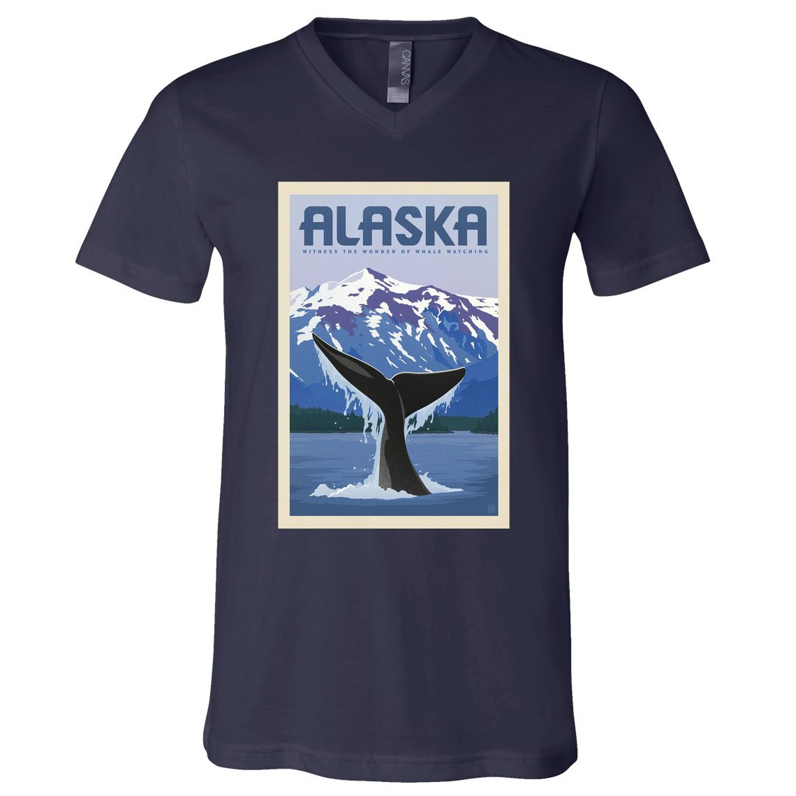 Alaska Travel Poster V-Neck T-Shirt
