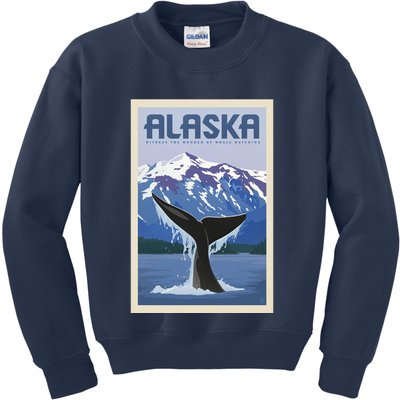 Alaska Travel Poster Kids Sweatshirt