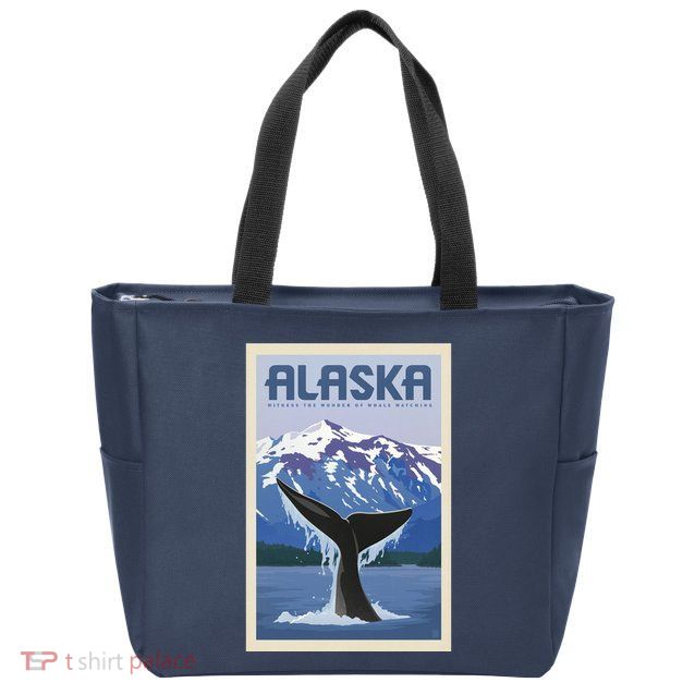Alaska Travel Poster Zip Tote Bag