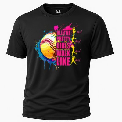 All The Pretty Girl Walk Like This Softball Player Performance Shirt