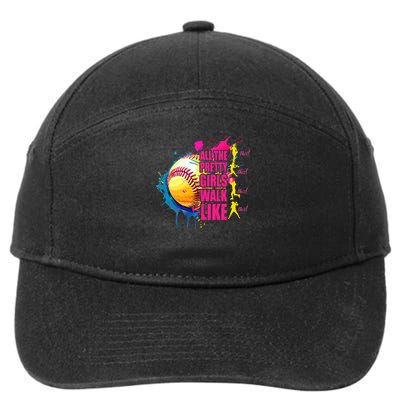 All The Pretty Girl Walk Like This Softball Player 7-Panel Snapback Hat