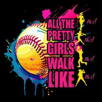 All The Pretty Girl Walk Like This Softball Player Drawstring Bag