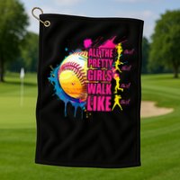 All The Pretty Girl Walk Like This Softball Player Golf Towel