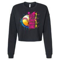 All The Pretty Girl Walk Like This Softball Player Cropped Pullover Crew