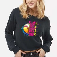 All The Pretty Girl Walk Like This Softball Player Cropped Pullover Crew