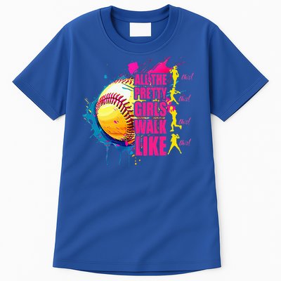 All The Pretty Girl Walk Like This Softball Player Tall T-Shirt