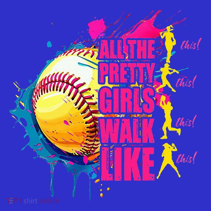 All The Pretty Girl Walk Like This Softball Player Tall T-Shirt