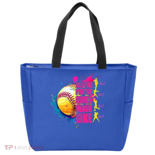 All The Pretty Girl Walk Like This Softball Player Zip Tote Bag