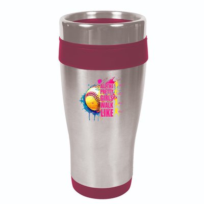 All The Pretty Girl Walk Like This Softball Player 16oz Travel Tumbler