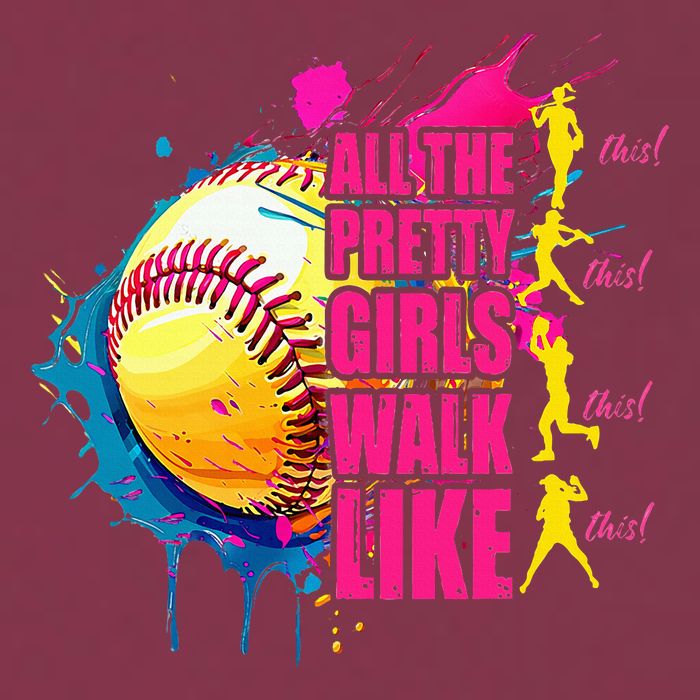 All The Pretty Girl Walk Like This Softball Player 16oz Travel Tumbler