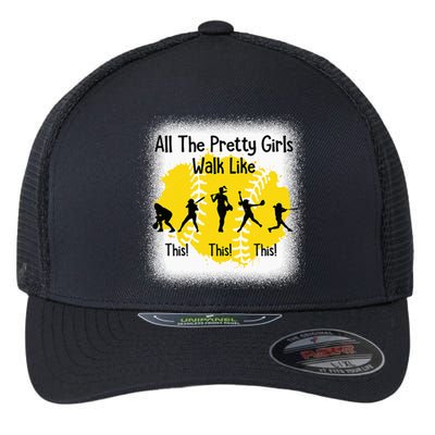 All The Pretty Girl Stroll Like This Funny Softball Walk Flexfit Unipanel Trucker Cap