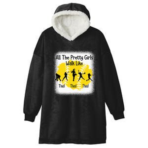 All The Pretty Girl Stroll Like This Funny Softball Walk Hooded Wearable Blanket