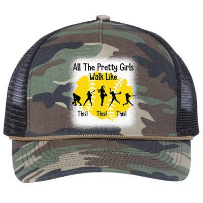 All The Pretty Girl Stroll Like This Funny Softball Walk Retro Rope Trucker Hat Cap