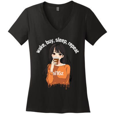 Ai16z The Pioneering Aidao Ai Agent Women's V-Neck T-Shirt