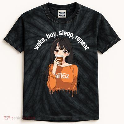 Ai16z The Pioneering Aidao Ai Agent Kids Tie-Dye T-Shirt