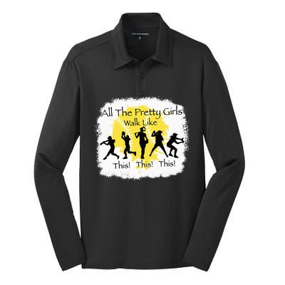 All The Pretty Walk Like This Funny Baseball Silk Touch Performance Long Sleeve Polo