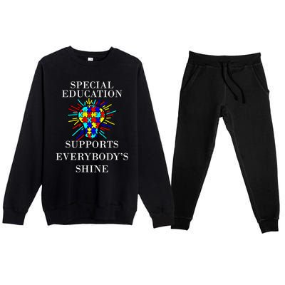 Autism Teacher Quote Special Education Support Awareness Gift Premium Crewneck Sweatsuit Set