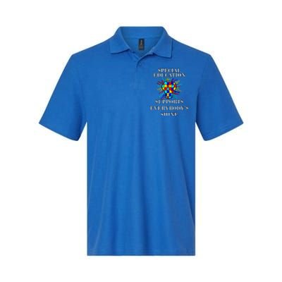 Autism Teacher Quote Special Education Support Awareness Gift Softstyle Adult Sport Polo