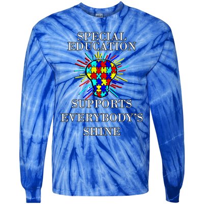 Autism Teacher Quote Special Education Support Awareness Gift Tie-Dye Long Sleeve Shirt