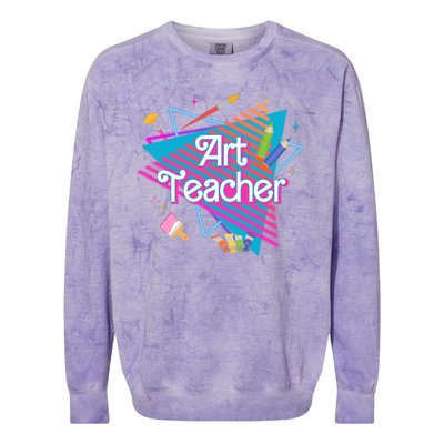 Art Teacher Retro Gift Colorblast Crewneck Sweatshirt