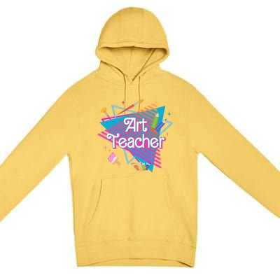 Art Teacher Retro Gift Premium Pullover Hoodie