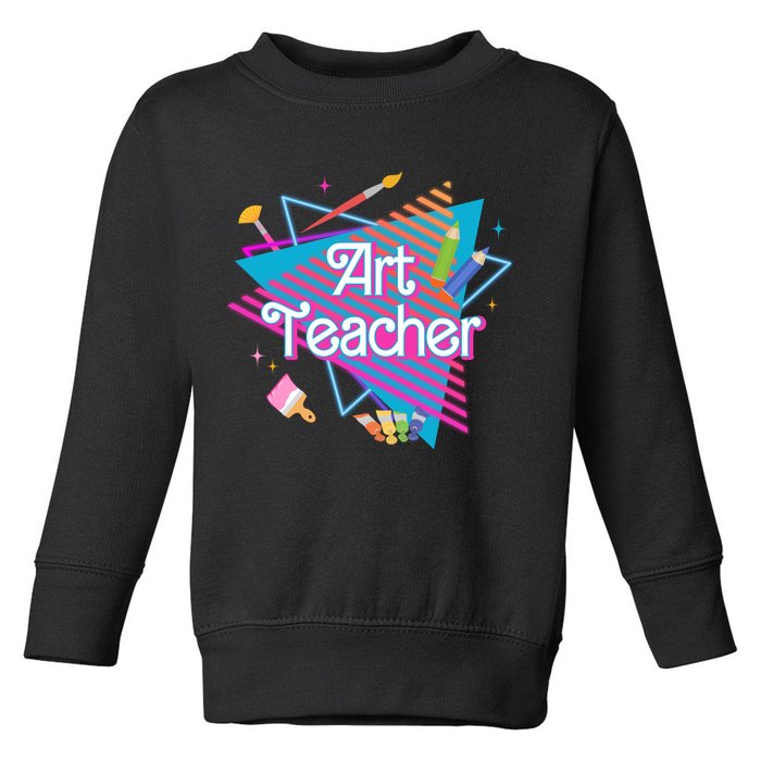 Art Teacher Retro Gift Toddler Sweatshirt