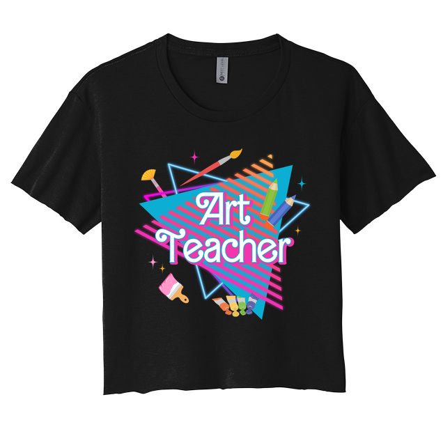 Art Teacher Retro Gift Women's Crop Top Tee