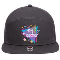 Art Teacher Retro Gift 7 Panel Mesh Trucker Snapback Hat