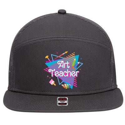 Art Teacher Retro Gift 7 Panel Mesh Trucker Snapback Hat