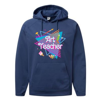 Art Teacher Retro Gift Performance Fleece Hoodie