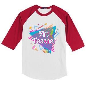 Art Teacher Retro Gift Kids Colorblock Raglan Jersey