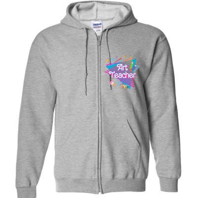 Art Teacher Retro Gift Full Zip Hoodie