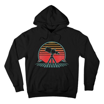 Astronomy Telescope Retro Space Science Vintage 80s Gift Hoodie