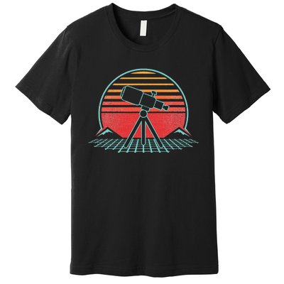 Astronomy Telescope Retro Space Science Vintage 80s Gift Premium T-Shirt